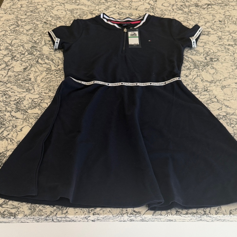 Tommy Hilfiger Navy Dress with Branded Trim